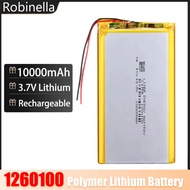 1260100 10000mAh Li-Polymer Battery3.7V Lithium Polymer Rechargeable Battery Lipo Cells for Power Ba
