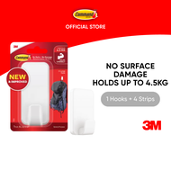 3M™ Command™ Utility Hooks 17010 No Surface Damage Holds Up to 4.5kg 1 hook + 4 strips X-Large For o