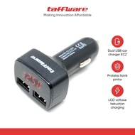 JP Taffware Car Charger LED Display Dual USB Cigarette Plug 3.1A - EC2