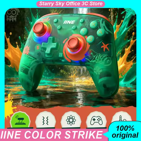 IINE Stella Series Wireless Controller for Switch 2 Hall Effect Joysticks HD Rumble Controller 6-Axi