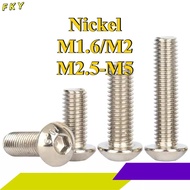 10.9 grade nickel-plated round head inner hexagon screw ISO7380 pan head bolt, semi-round head screw