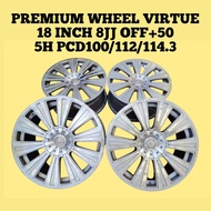PREMIUM WHEEL VIRTUE Sport Rim 18 Inch 5H PCD100/112/114.3 8JJ OFF+50 For Toyota Honda Nissan