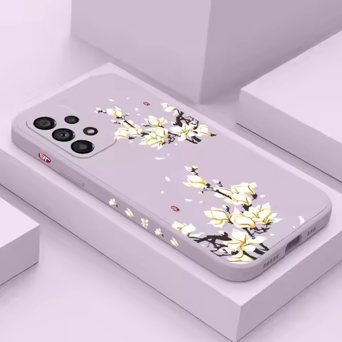 Golden Petal Flower Case For Samsung Galaxy A73 A53 A33 A23 A13 A03 A72 A52 A52S A32 A22 A12 A02 A02