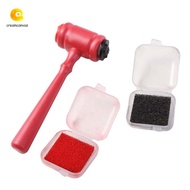 CREAMCANVAS​ Judge Stamp Hammer, Inkpad Portable Toy Wooden Hammer, Notebook Stamp Decoration Tool R