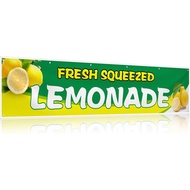 2 x 10 kaki Banner Vinyl Tanda Minuman Lemonade, Bendera Lemon untuk Perniagaan Dalaman dan Luaran, 