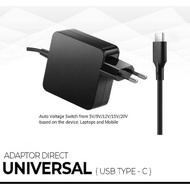 Universal type C adapter for more than 100 types of devices 5volt, 9volt, 12volt, 15volt, 20volt aut