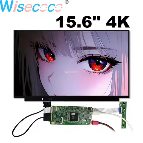 Wisecoco 15.6'' 4k LCD Display 3840X2160 IPS UHD Screen with USB-C Driver Board for Raspberry Pi 3 G