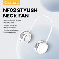 Orashare NF02 พัดลมคล้องคอ2000mAhไร้ใบพัด ชาร์จ USB 360 ° ปรับได้ ความเร็ว 10 ระดับ แฮนด์ฟรีส่วนบุคค