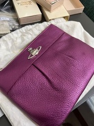 Vivienne westwood 中古金屬粉荔枝皮手拿包