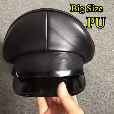 Women Men Leather Military Hat Germany Officer Visor Cap Army Hat Cortical Police Cap Cosplay Hallow