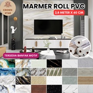 Crown Star - Marble PVC Foam Wallpaper 60 X 280 cm Marble Foam Marble Motif Wall Stickers