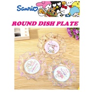 SANRIO ROUND TRAY PLATE*PLASTIC*COLD DISH*TIBITS*BPA FREE*ABS MATERIAL*HELLO KITTY*MY MELODY*LITTLE 