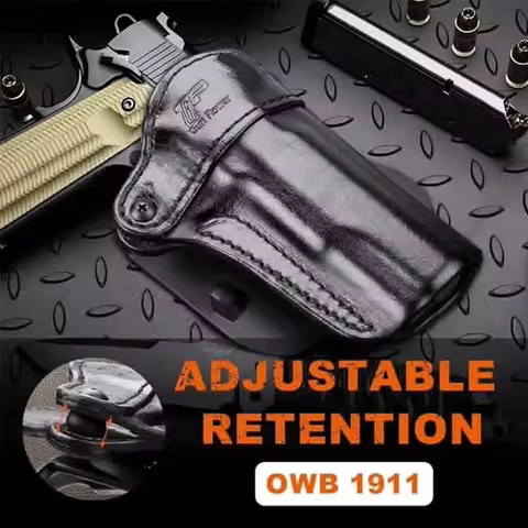 Leather Right Holster for Colt 1911/ Kimber 1911/Springfield 1911/S&W 1911,Most 1911 5'' No Rail Pis