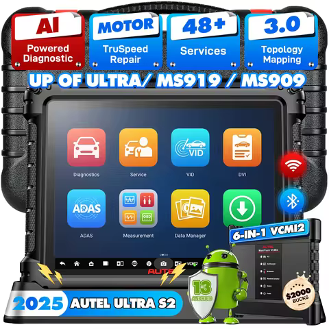 Autel MaxiSys Ultra S2 Scanner, 2025 Top Intelligen Scan Diagnostic with AI 6-in-1 VCMI2 Up of MSUlt