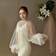 Tulle Bridal Jacket Elegant Removable Sleeves Wedding Bolero for Ball Gown Evening Party Dress