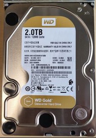企業級WD Gold 硬碟2TB金盤 7200轉 128MB Cache/100%健康度測試/現貨4隻