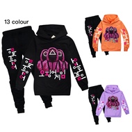 Squid Game Boys Girls Hoodie Pants Suit Casual Print Hooded Sweater + Jogger A1389XX Autumn Spring Children's Clothes 2-pcs Set
