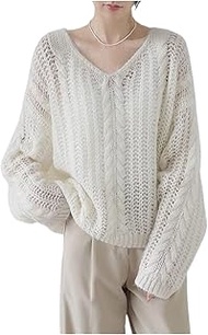 Pullovers TopWomen Soft And V-neck Comfortable Loose Sweater (Size : XXL) ()