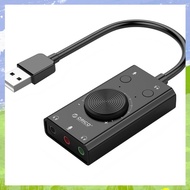 (JEMX) SC2- External USB Sound Card USB Audio Adapter Headset Drive-Free Sound Card for Laptop Deskt