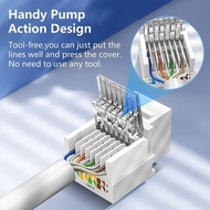 1PCS Cat6 RJ45 Tool-Less Keystone Ethernet Module Female Jack Network Punch Down Connector Adapter
