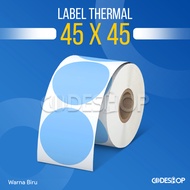 Round Thermal Label 45x45 Sticker 45x45mm Blue Color 200pcs