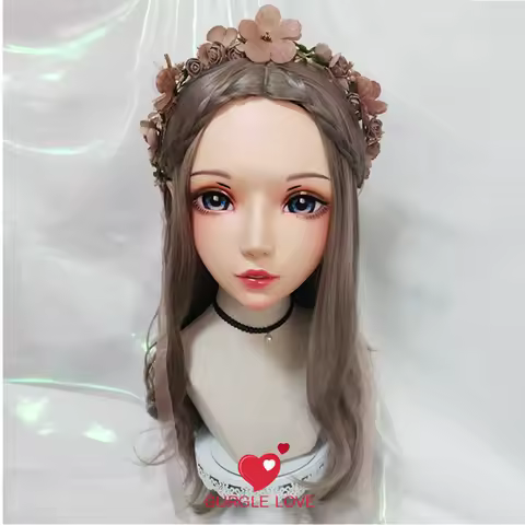 (Er-10)Female Sweet Girl Resin Half Head Kigurumi BJD Eyes Crossdress Cosplay Japanese Anime Role Lo