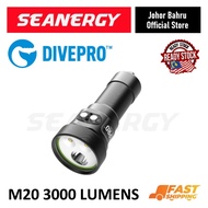 Divepro M20 3000 Lumens Dive Torch Dive Light for Scuba Diving Snorkeling Freediving Underwater Wate