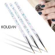 Nail Art Manicure Tools Nail Liner Brush Detachable Painting Pen Alloy Gel UV Crystal Brush 3PCS KOU