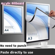 A4/A3 Magnetic Sign Holder Wall Mount Self-Adhesive Picture Poster Display Frames for Office Store