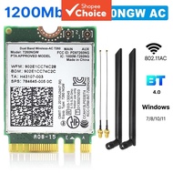 Bluetooth4.0 WiFi 1200Mbps Wireless Network Card NGFF M.2 Wifi Dongle 802.11AC Dual Band 2.4G 5G For