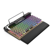 7KEYS Retro Typewriter Keyboard, Typewriter Vintage with Upgraded Mechanical Bluetooth 5.0,Multi Dev
