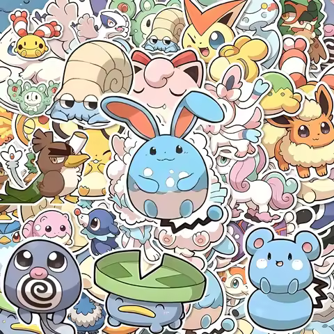 10/30/50/93pcs Cute Pokemon Anime Stickers Kawaii Pikachu Cartoon Decals Toys Waterproof DIY Skatebo