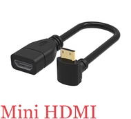 ส่งไว ประกัน1ปีเต็ม! Mini hdmi ตรงข้ามขวามุม90องศา Mini ชายหญิง HDMI ที่รองรับได้ Converter สายเคเบิ