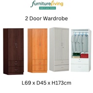 Furniture Living 2 / 3 Door Wardrobe (Cherry/Walnut/Whitewash/CLB)