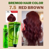 BREMOD 7.5 RED BROWN HAIR COLOR SET WITH OXIDIZER CREAM 100 ML