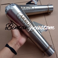 Knalpot Racing ARROW inlet 50mm Panjang 25cm Saringan Full / Slincer Knalpot Arrow / Knalpot Arrow V