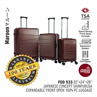 SAMEL  3-IN-1 SET FGD 533 JAPANESES CONCEPT SHINPURUSA PREMIUM EXPANDABLE FRONT OPEN 100% PC LUGGAGE