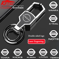 Nissan Creative Metal Keychain Double Ring Stainless Steel Anti Loss Keychain For Almera Livina Sent