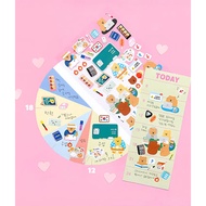 [Daiso Korea] 4EA Cute bear's School&Job Stickers Korea Style Cute Sticker