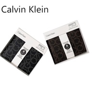 【Spot goods】┅☈♧Calvin Klein_   CK Print Men's Wallets Fashion Men's Logo Bi Fold Wallet Gift Box Gif