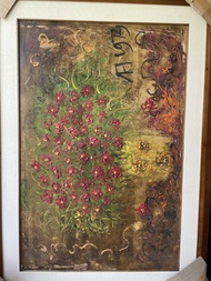 lukisan kolektor Affandi bunga dalam pot Original 1972