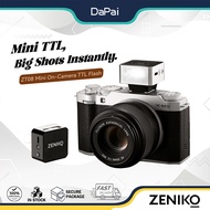 ZENIKO ZT08 Mini TTL Flash Light Quick Release Hot Shoe for Sony Canon R50 Nikon Z50 II Fujifilm XM5