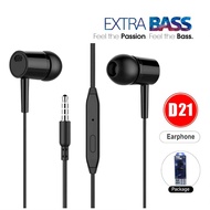 Sports Gaming D21 Earphone with Powerful Bass Booster Hi-Fi Audio
