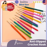 Crochet Hook Anti Slipped Tulip Crochet Hooks Set Silicone Handle Jarum Kait Set Benang Kait 软柄防滑彩色钩