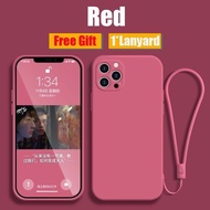 3j Liquid Casing With Lanyard IP 14 14 PRO 14 PLUS/MAX 14 PRO MAX Casing Case Square Silicone Lens