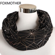 FOXMOTHER New Purple Coffee Foil Gold Web Plaid Hijab Scarf Glitter Shawl Ring Loop Scarves Accesorios Mujer Foulard Femme
