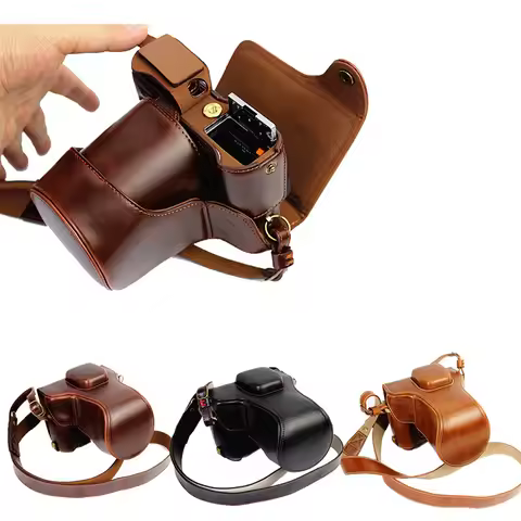 Luxury PU Leather Digital Camera Case Bag For Fujifilm XT1 Fuji XT-1 Camera Bag With Strap Open Batt