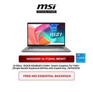MSI MODERN 14 F13MG-881MY/MODERN 14 F13MG-882MY Laptop (i5-1334U/16GB DDR4/512GB SSD/Intel®  Iris®  