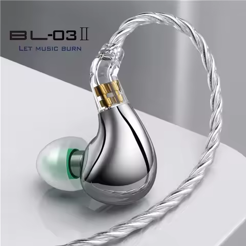 BLON BL03 II IEMs Type-c In-ear HIFI Wired Earphones Monitor Upgraded 10mm Dual-Cavity DD Running wi