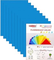 Bambalio BFP-100 Fluorescent Colour Paper Pack Of 200 Sheets Smooth Finish 80 Gsm/ A4 Size: Neon Blue Color - Photo Copy/Copier/Printing/Art &amp; Craft Coloured Paper